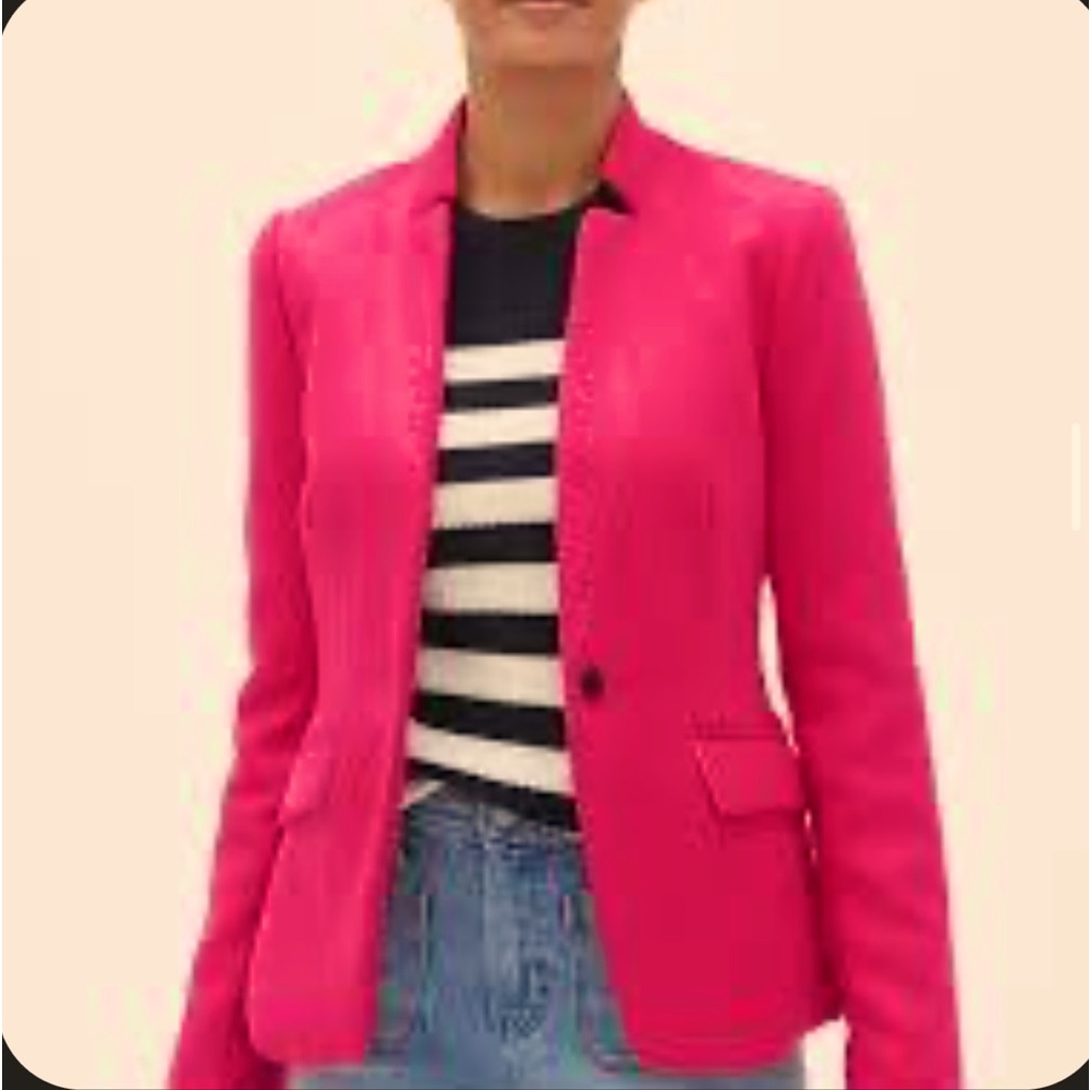 NWT Banana Republic Inverted Collar Cutaway Neon Pink